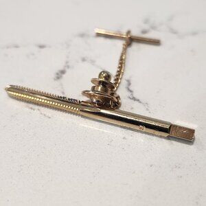 Gold Tone Textured & Shiny Tie Pin